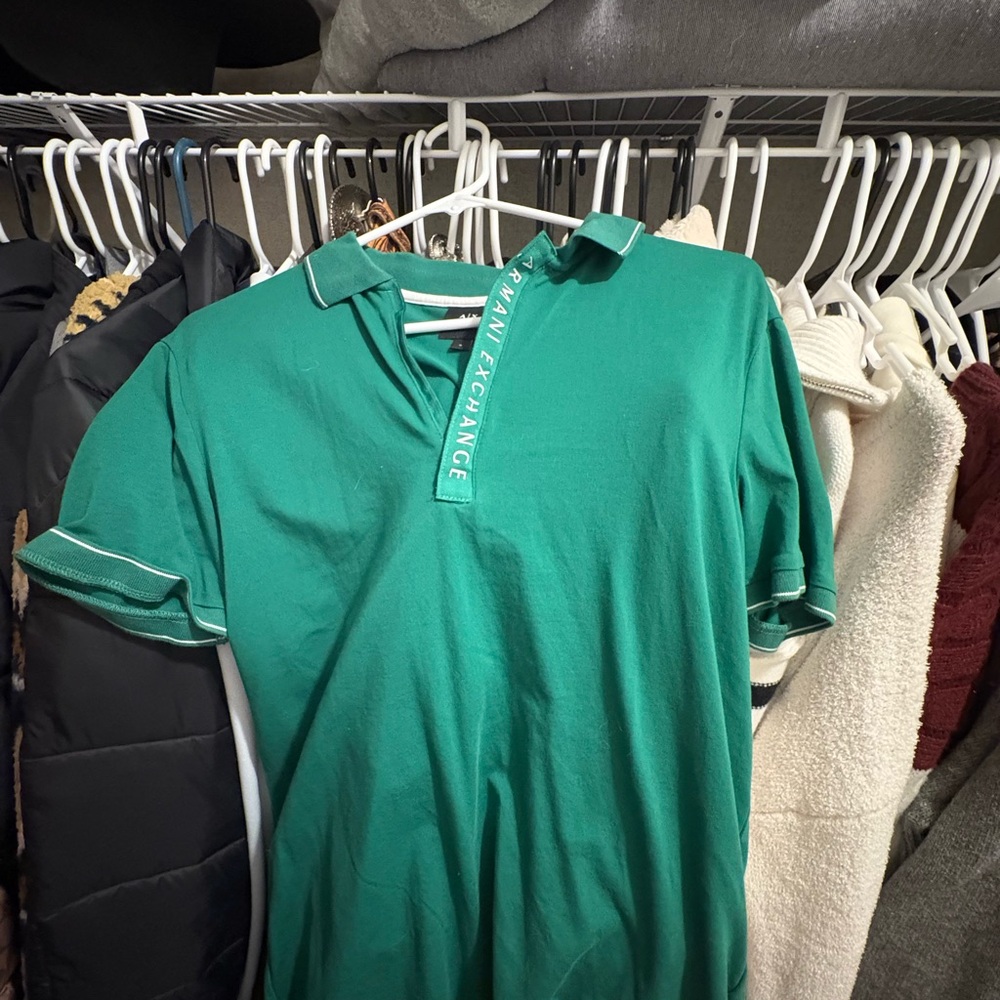 Armani Exchange Green Polo Shirt